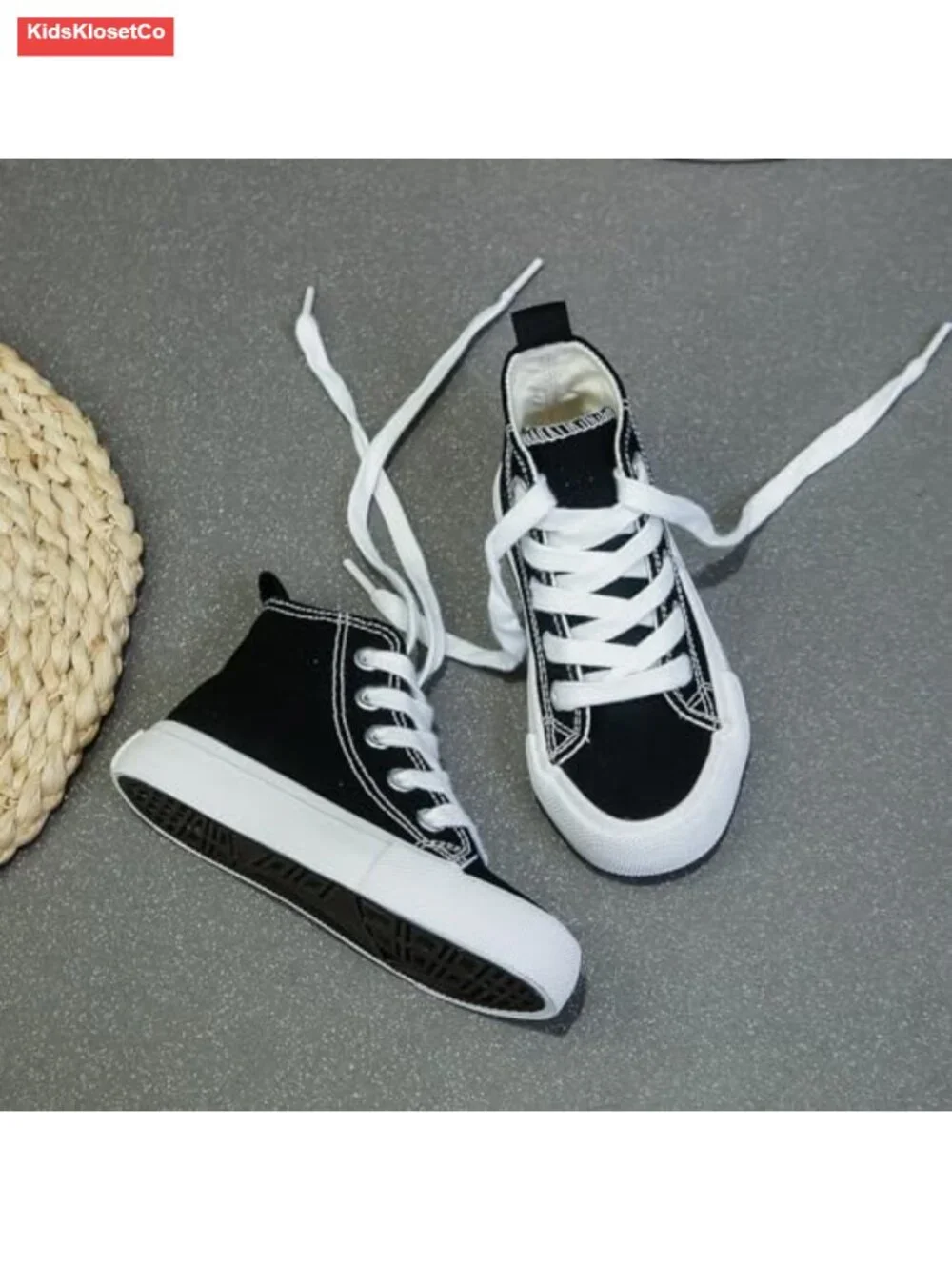 Kids High Top Canvas Sneakers Lace-up Children's Shoes